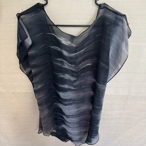 BECCA Black and Gray Sheer Blouse - Picture 2 of 2